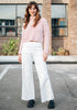 Bright White Women's Stretchy Pull On Jeans High Waisted Denim Pants