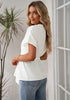 Brilliant White Women's Short Sleeve Office Blouse Button-Down Shirts
