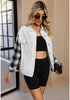 Off White + Black Plaid Women's Denim Oversized Plaid Shacket Jacket Vintage Shirt Jackets