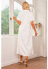 Brilliant White Women's Button Down Casual Babydoll Vacation Denim Long Dresses