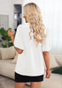 Brilliant White Women's Puff Sleeve V-Neck Blouses Business Casual Work Tops