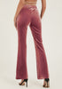 Dusty Rose Women Elastic Waist High Waisted Flare Seam Slack Pant