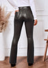 Espresso Women's Bell Bottom High Waisted Faux Leather Pants Flare Pants