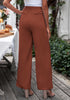 Sequoia Brown Women's High Waisted Wide Leg Business Work Pants