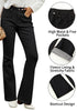 Black Bootcut High Waisted Denim Pants Stretchy Fleece-Lined Pants