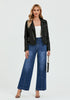 Darkness Blue Women's Stretchy Pull On Jeans High Waisted Denim Pants