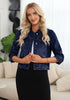 Lapis Loft Women's Brief Vintage Distressed Stretchy Puff Sleeve Denim Jackets