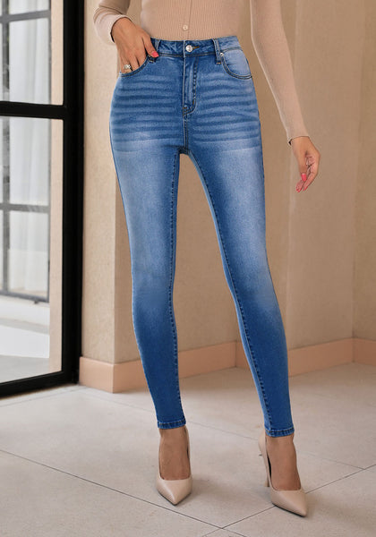 LookbookStore Skinny Jeans for Women Trendy High Waist Slim Fit Comfort Jeggings Jeans Stretchy Denim Pants Work Casual