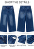 Cobalt Night Blue Women's High Waisted Denim Capri Pants Seamed Front Raw Hem