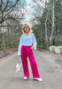 Magenta Women's High Waisted Wide Leg Business Work Pants
