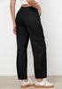Black Women's Relaxed Fit Drawstring Regular Full Length Hiking Casual Baggy Pant