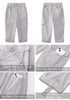 Light Gray Women's High Wasited Cargo Pants Cuffed Hem Elastic Waist Capri Pants With Pockets