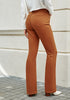 Apricot Orange Bootcut High Waisted Denim Pants Stretchy Fleece-Lined Pants