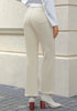 Cannoli Cream Women's Baggy Denim High Waisted Straight Leg Fleece Lined Winter Pants