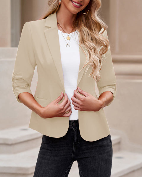 LookbookStore Blazers for Women Suit Jackets Dressy 3/4 Sleeve Blazer Business Casual Outfits for Work