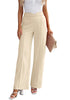 Cannoli Cream Women's Stretch Business Casual High Waisted Work Office Wide Leg Trouser Pants