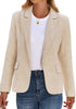 Beige Women's Professional Long Sleeve Blazer Office Business Casual Blazer Jacket