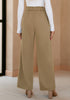 Candied Ginger Women's Brief Elastic Waist High Waisted Wide Leg Pant with Belt