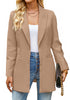 Rugby Tan Women's Long Professional Office Casual Pocket Lapel Blazers