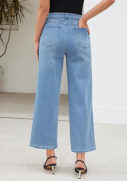 Cody Blue Women's Denim Pant Pocket Relaxed Fit Zipper Ankle Length Jeans