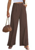 Chocolate Brown Women's High Waisted Wide Leg Business Work Pants