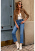 Brown Women's Basic Long Sleeves Fitted Denim Cropped Jacket