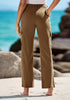 Almond Brown Women's Straight Leg Cargo Pants Casual Y2K High Waisted Styles