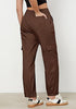Brown Women's Relaxed Fit Drawstring Regular Full Length Hiking Casual Baggy Pant