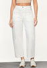 Cream White Women's Jeans Denim Relaxed Straight Ankle Length Barrel Cargo Pant
