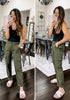 Army Green Women's Straight Leg Cargo Pants Casual Y2K High Waisted Styles