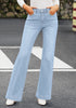 Ice Blue Mid-Waist Stretchable Straight Leg Denim Jeans