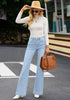 Ice Blue Mid-Waist Stretchable Straight Leg Denim Jeans