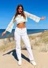 Brilliant White Women's Straight Leg Cargo Pants Casual Y2K High Waisted Styles