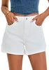Off White Women's High Waisted Distressed Denim Jeans Stretchy Summer Casual Shorts