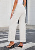 Cream White Women's High Waisted Jeans Wide Leg Jeans Stylish Commuter Jeans Comfortable Jeans