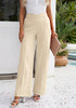 Cannoli Cream Women's Stretch Business Casual High Waisted Work Office Wide Leg Trouser Pants