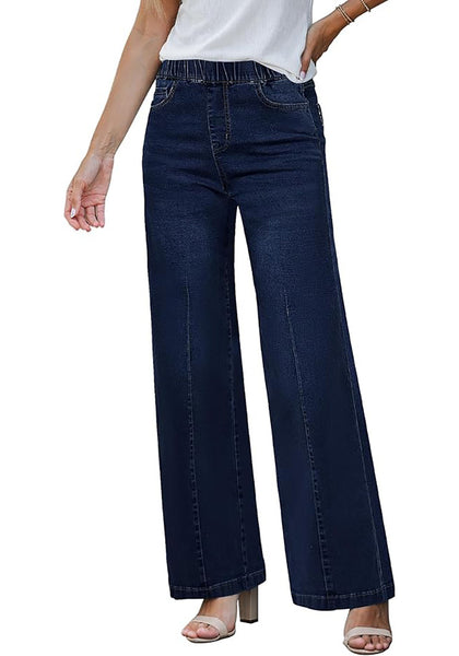 Rinse Blue Women's Stretchy Pull On Jeans High Waisted Denim Pants
