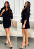 Vintage Black Women's Brief Pencil High Waist Bodycon Denim Mini Slit Skirts