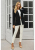 True Black Women's Office Casual Long Sleeve Pocket Blazer Jacket