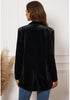 Black Women's Oversized Velvet Blazers Business Casual Suit Jacket