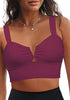 Plum Bikini Tops for Women's Midkini Padded Ruffle V-Neck Swimwear Tankini Top