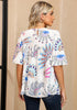 Paisley - Multicolor Women's Casual Floral Print Short Sleeve Flowy Babydoll Tops