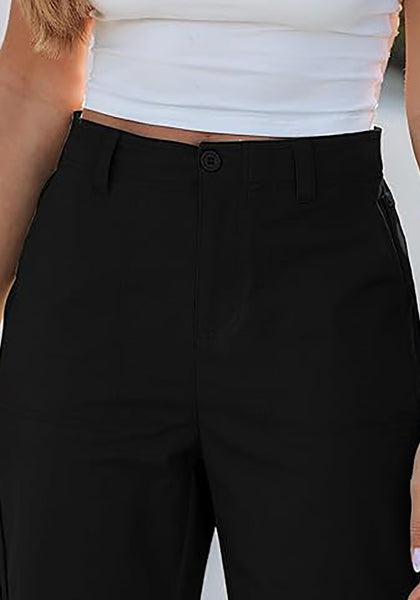 Women's Comfy High Waist Wide Leg Tailored Relaxed Fit Daily Wear Pants
