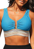 Hawaiian Ocean Women's Scoop Neck Padded Tankini Crop Swimwear Bikini Tops