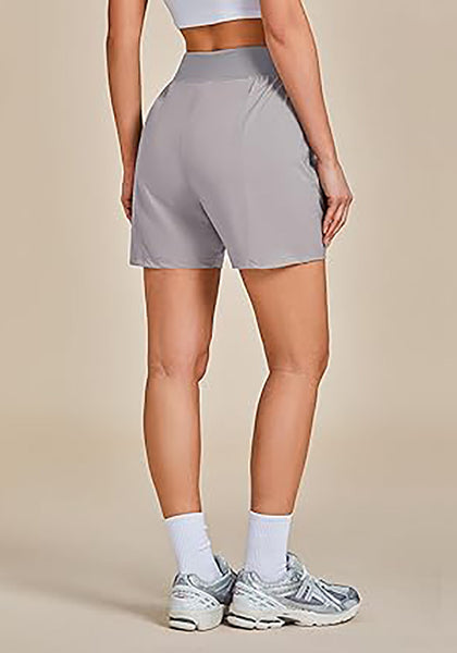 Frost Gray Women's Athletic Dri-Fit Gym Elastic Waist Relaxed Fit Running Shorts
