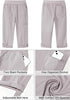 Light Gray Women Waist High Waist Slight Stretch Capri Elastic Wais