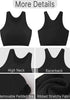 Black Women's High Waisted Two Piece Bikini Sets Textured High Neck Racer Back Swimsuits