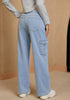 Cool Blue Women's Cargo Denim Relaxed Fit Y2K Wide Leg Pants