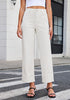 Cream White Women's High Waisted Jeans Wide Leg Jeans Stylish Commuter Jeans Comfortable Jeans