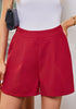 True Red Women's High Waisted Pleated Dress Shorts for Business and Casual Outfits